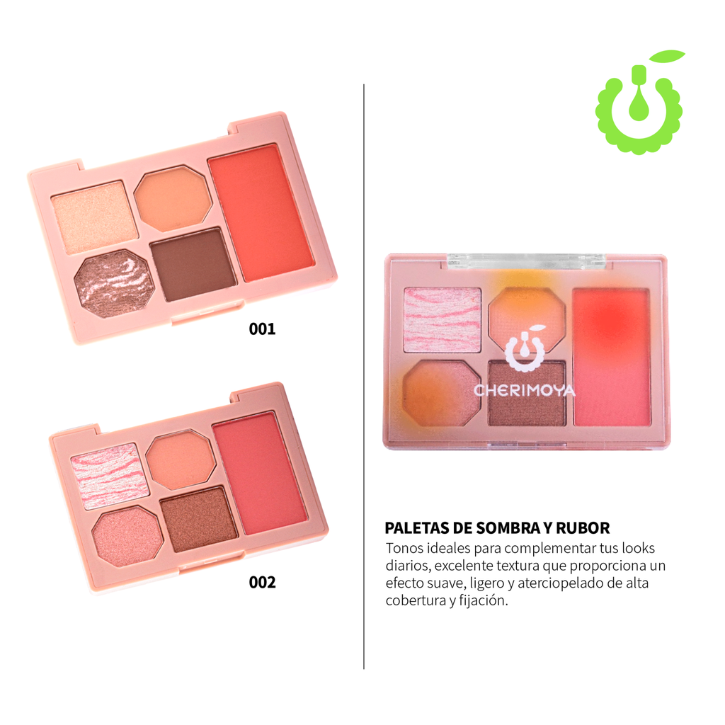 Z -Paleta 2 en 1 Sombra+ Rubor CHERIMOYA (PACK X12)-CHE002