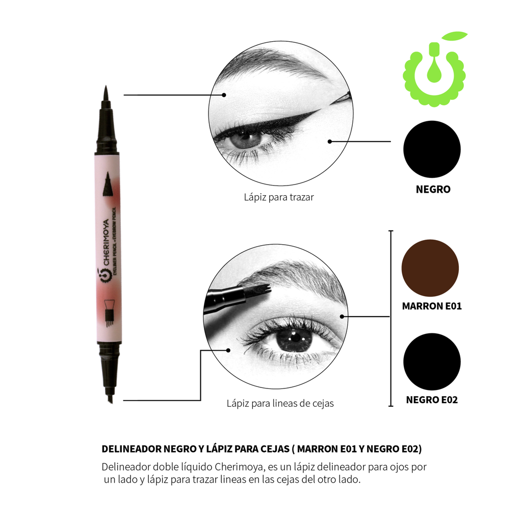 [CHE009] Z -Lapiz delineador + lápiz Cejas MARRON Y NEGRO MIX  CHERIMOYA ___Pack X24 -CHE009