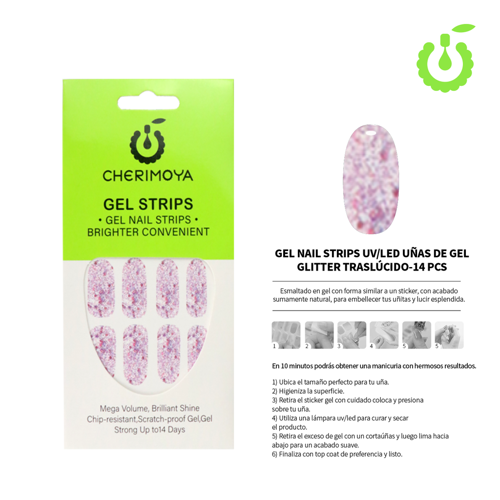 STICKER SEMIPERMANENTE CON GLITTER  (Pack x 12)-BH011100 -BH-J01A-LP07
