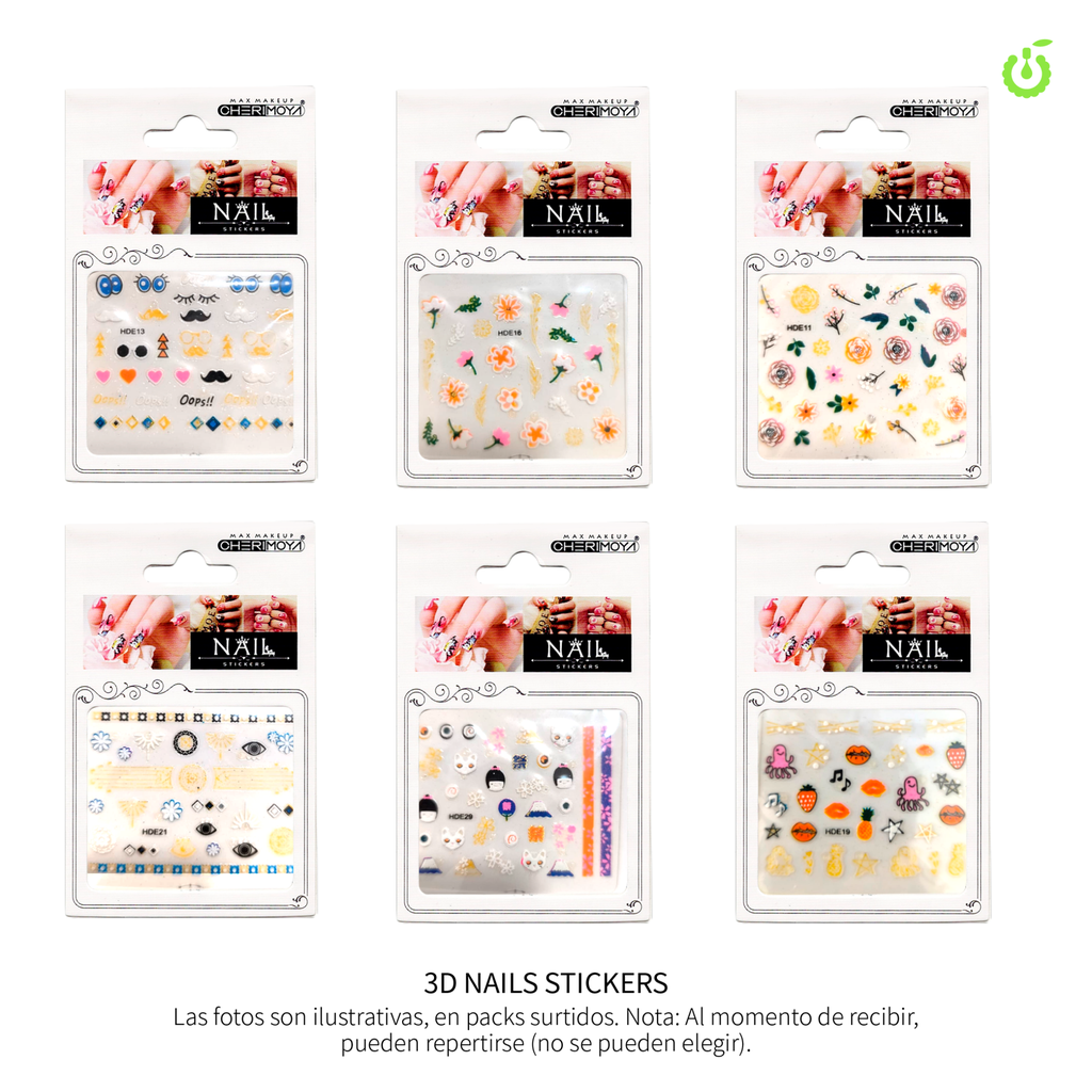 Sticker autoadhesivas surtido flour(pack x12) CH011087-01