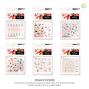 Sticker autoadhesivas surtido flores (pack x12) CH011087-23