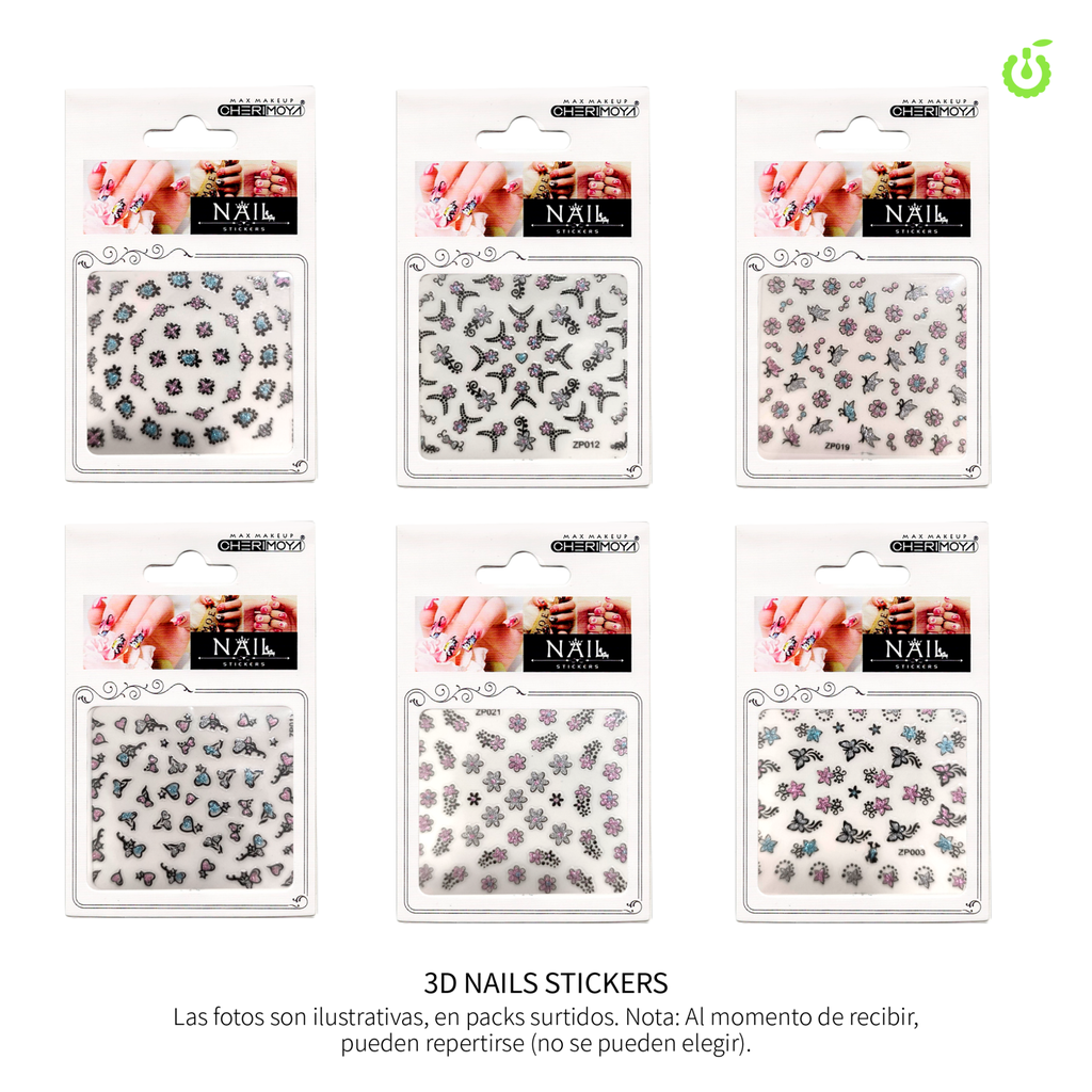 Sticker autoadhesivas surtido con brillitos ___Pack X12 CH011087-03