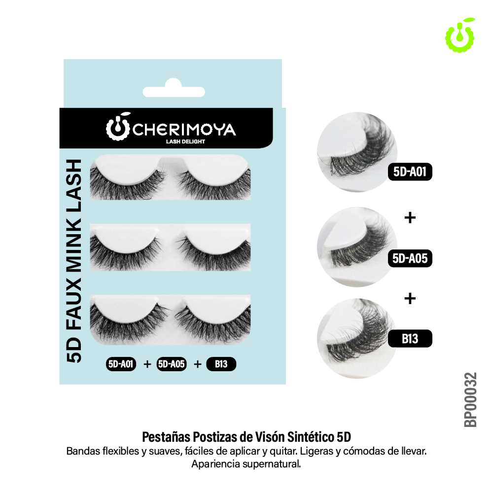 [BP00032] Set de Pestaña postiza 3pcs (pack x 10) BP00032