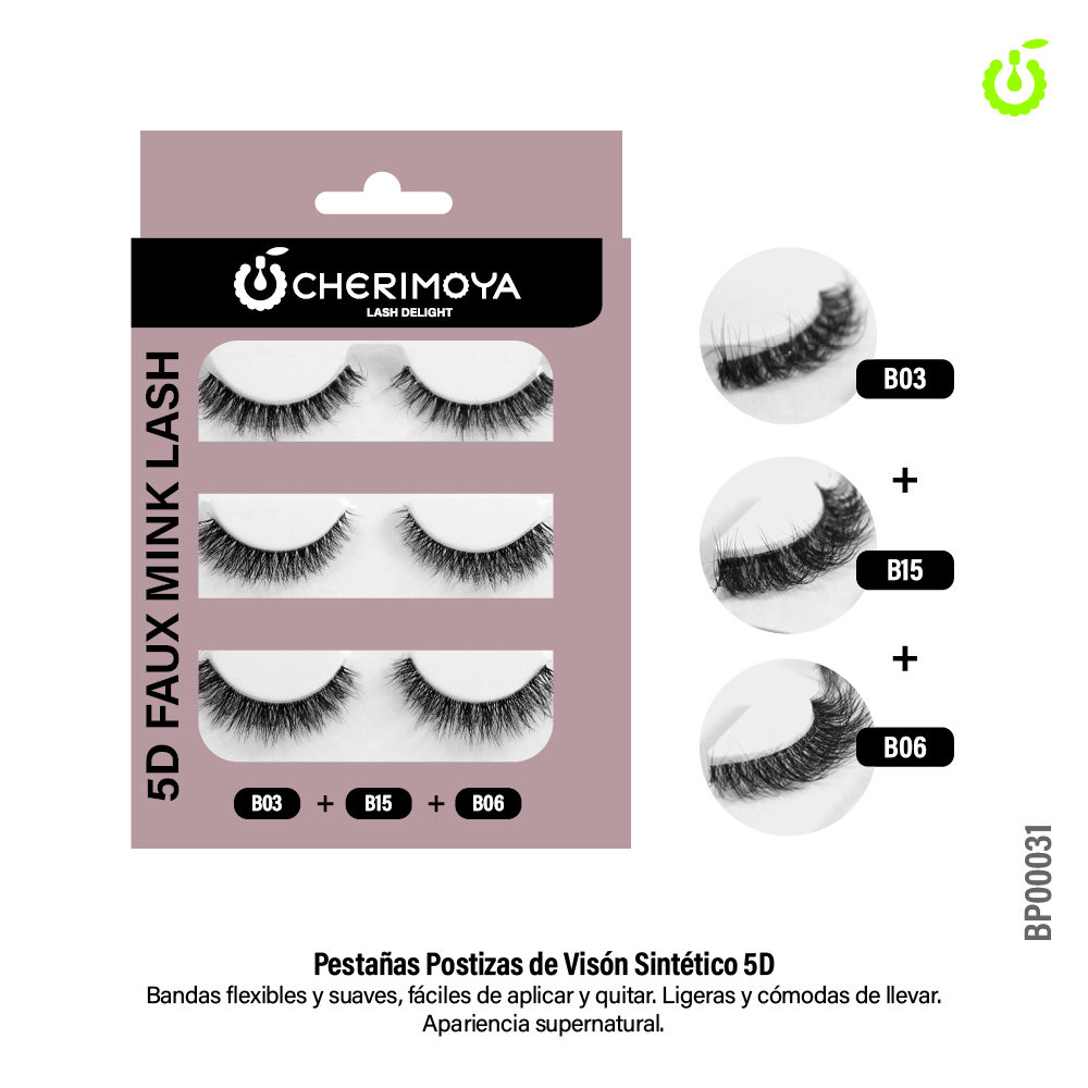 [BP00031] Set de Pestaña postiza 3pcs (pack x 10) BP00031