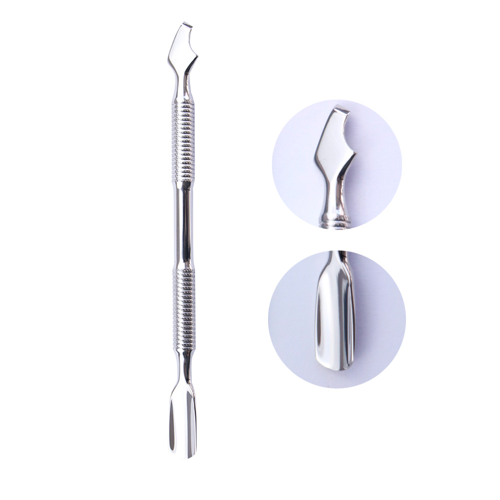 [BH005207] Repujador /empujador de cutículas doble punta curva C acero Cherimoya (Pack x 12) -BH005207