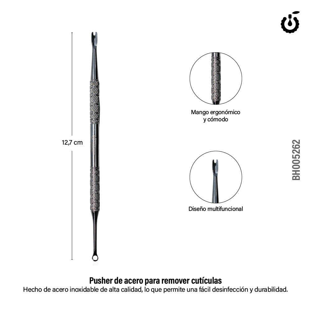 [BH005262] Pusher de acero para remover cuticulas (pack x 12) BH005262