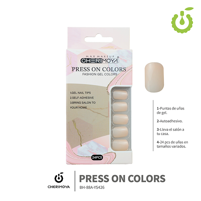 Press on nails oval brillo 24 pcs ___Pack X12 -BH001207 /BH-88A-YS426
