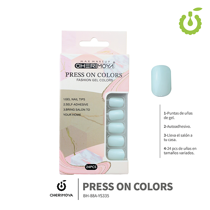 Press on nails oval brillo 24 pcs ___Pack X12 -BH001207 /BH-88A-YS335