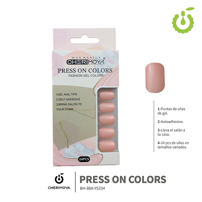 Press on nails oval brillo 24 pcs ___Pack X12 -BH001207 /BH-88A-YS334
