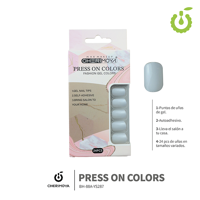 Press on nails oval brillo 24 pcs ___Pack X12 -BH001207 /BH-88A-YS287