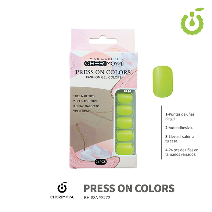 Press on nails oval brillo 24 pcs ___Pack X12 -BH001207 /BH-88A-YS272