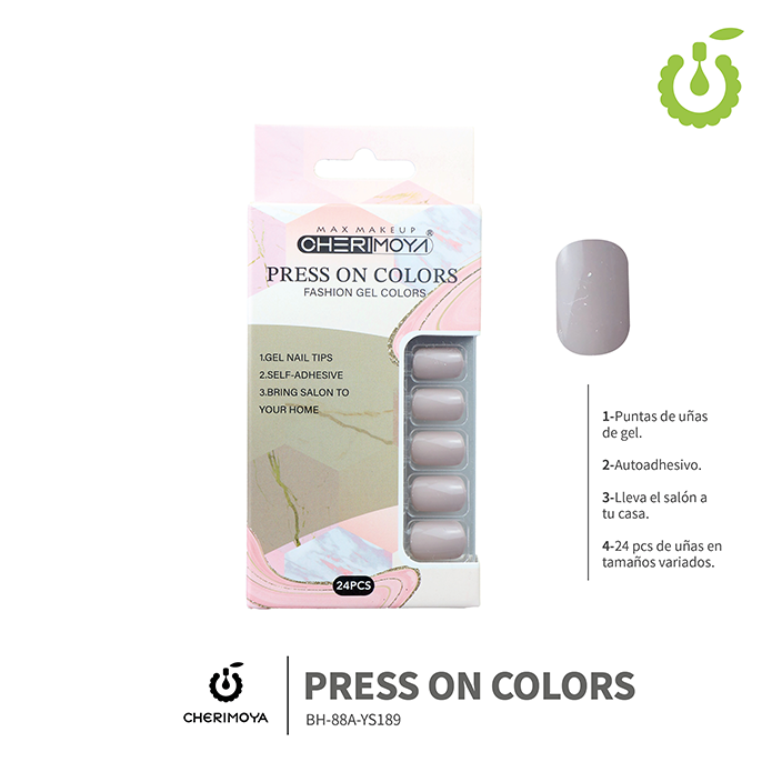 Press on nails oval brillo 24 pcs ___Pack X12 -BH001207 /BH-88A-YS189