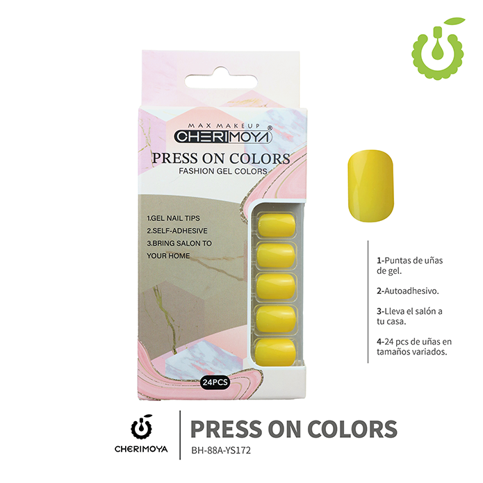 Press on nails oval brillo 24 pcs ___Pack X12 -BH001207 /BH-88A-YS172