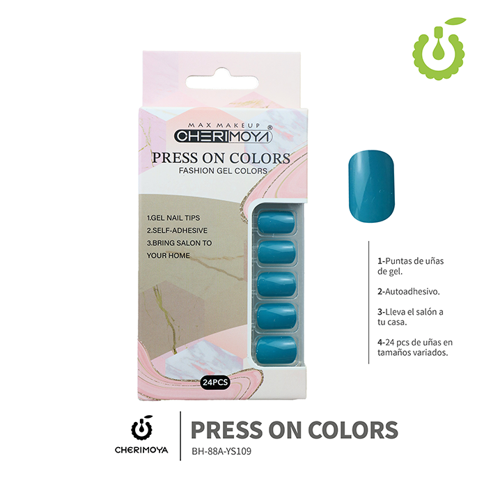 Press on nails oval brillo 24 pcs ___Pack X12 -BH001207 /BH-88A-YS109