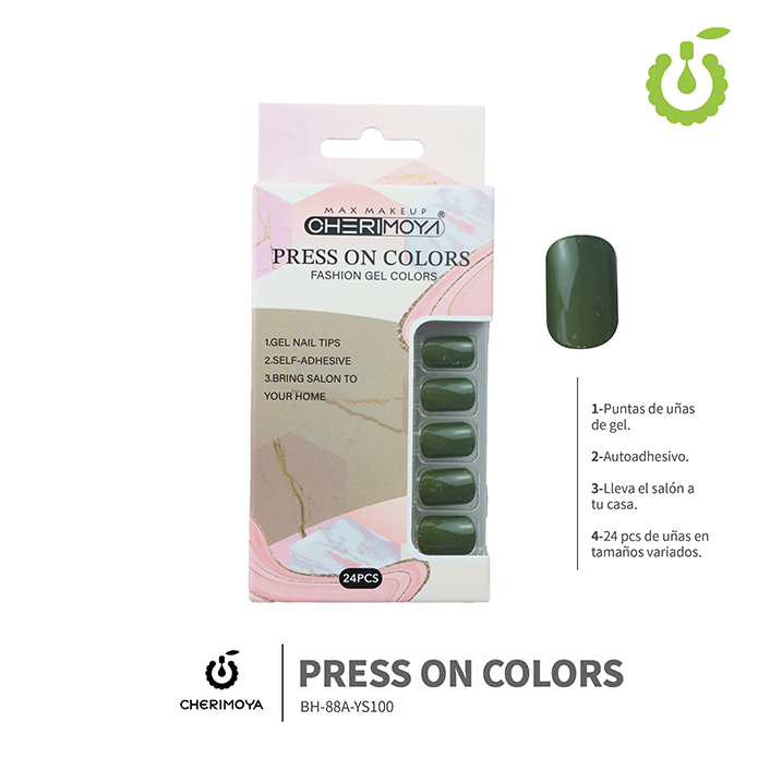 Press on nails oval brillo 24 pcs ___Pack X12 -BH001207 /BH-88A-YS100