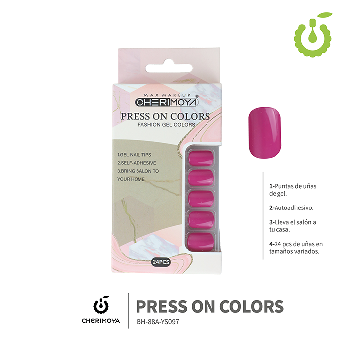 Press on nails oval brillo 24 pcs ___Pack X12 -BH001207 /BH-88A-YS097