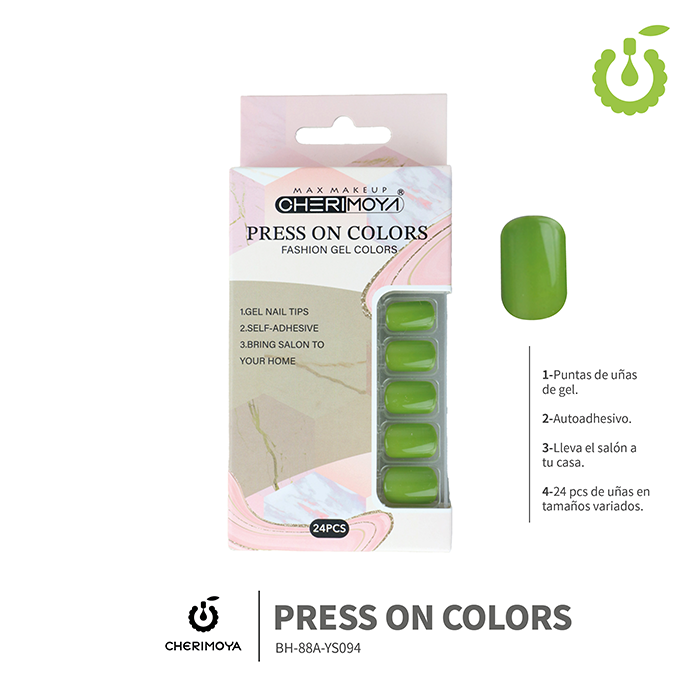 Press on nails oval brillo 24 pcs ___Pack X12 -BH001207 /BH-88A-YS094