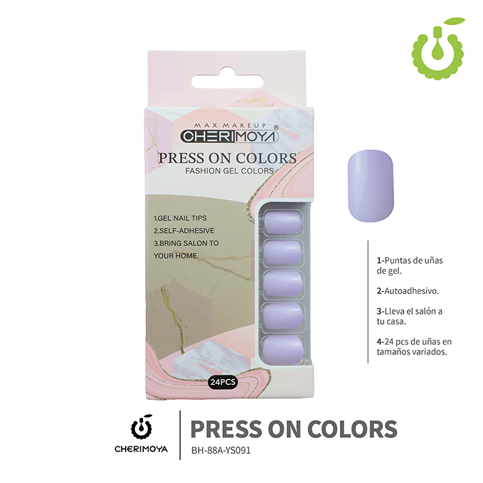 Press on nails oval brillo 24 pcs ___Pack X12 -BH001207 /BH-88A-YS091