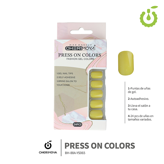 Press on nails oval brillo 24 pcs ___Pack X12 -BH001207 /BH-88A-YS065