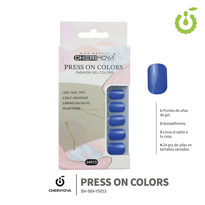 Press on nails oval brillo 24 pcs ___Pack X12 -BH001207 /BH-88A-YS053