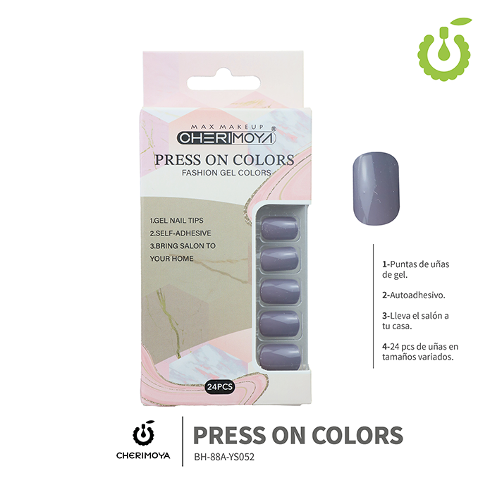Press on nails oval brillo 24 pcs ___Pack X12 -BH001207 /BH-88A-YS052