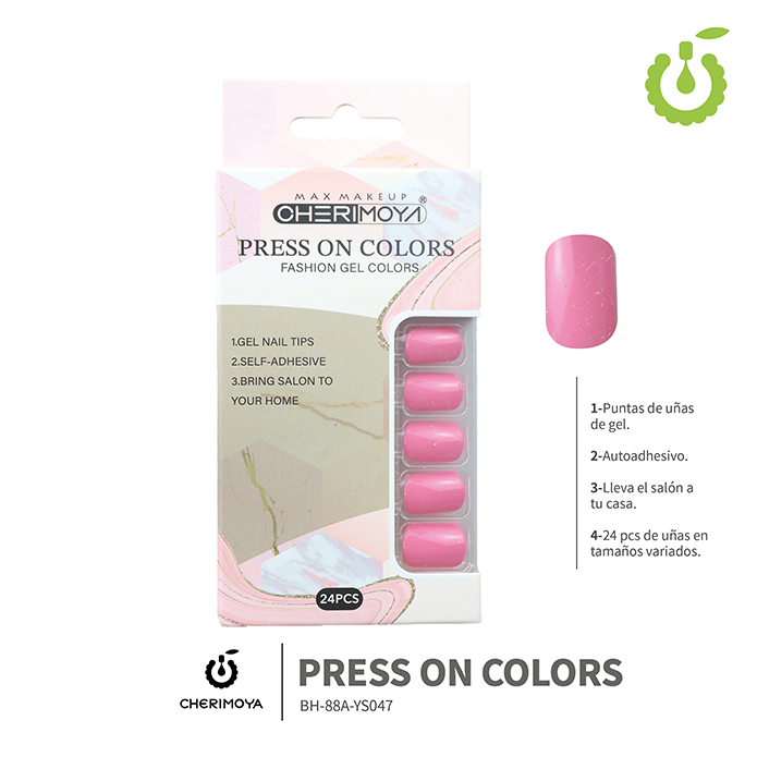 Press on nails oval brillo 24 pcs ___Pack X12 -BH001207 /BH-88A-YS047