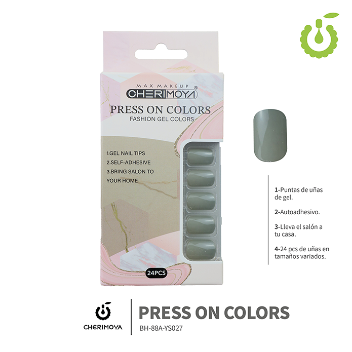 Press on nails oval brillo 24 pcs ___Pack X12 -BH001207 /BH-88A-YS027