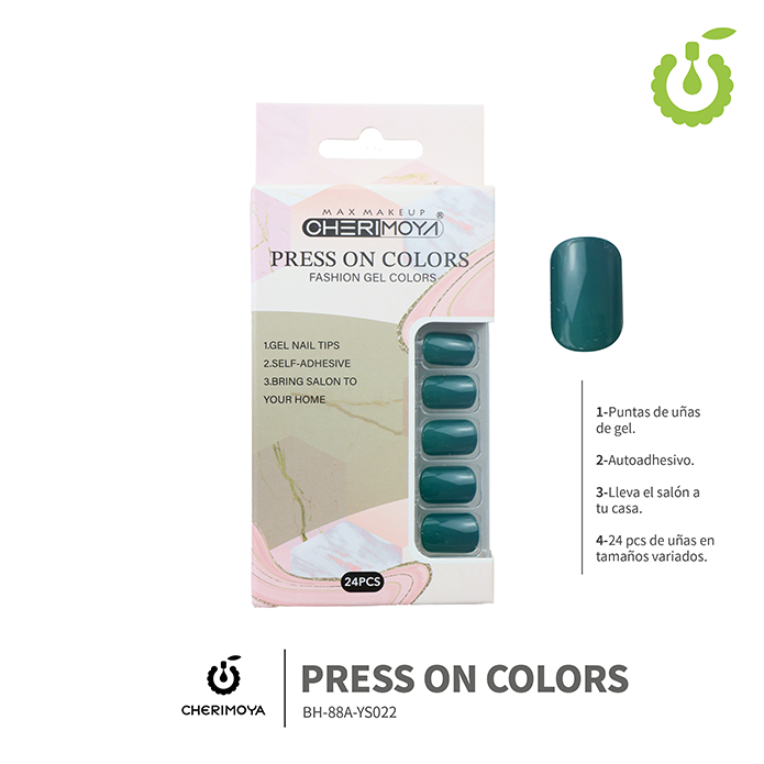 Press on nails oval brillo 24 pcs ___Pack X12 -BH001207 /BH-88A-YS022