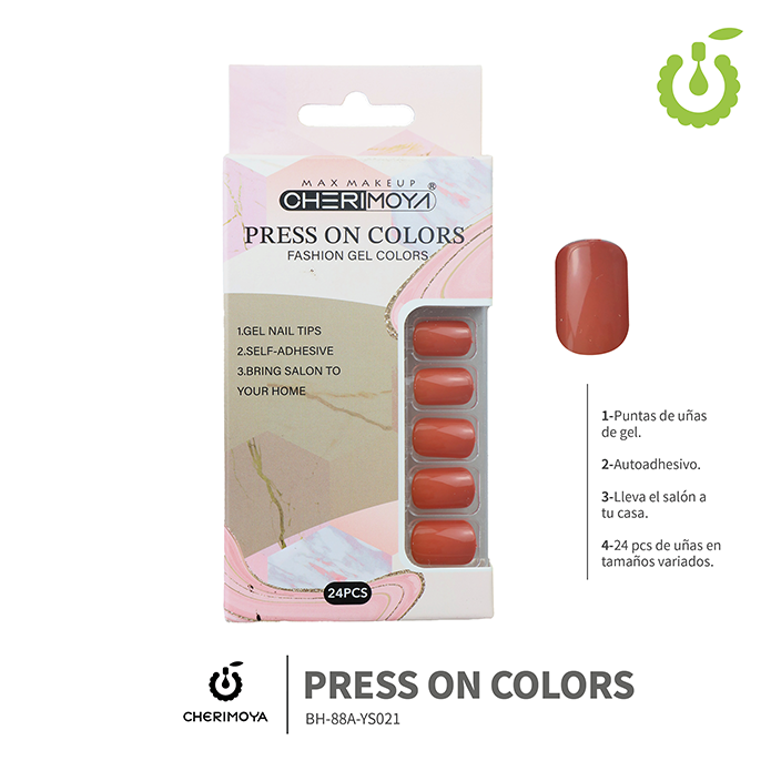 Press on nails oval brillo 24 pcs ___Pack X12 -BH001207 /BH-88A-YS021