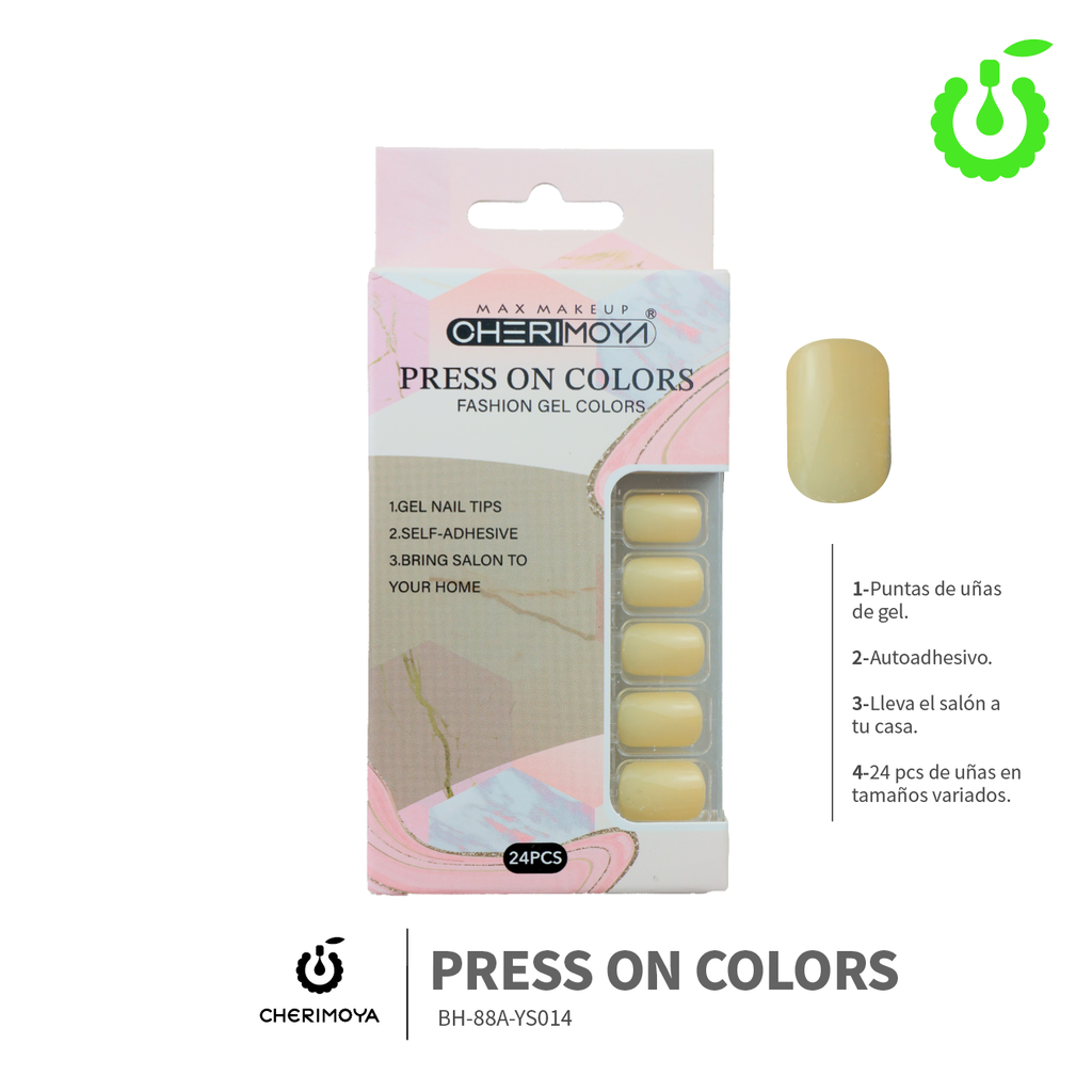 Press on nails oval brillo 24 pcs ___Pack X12 -BH001207 /BH-88A-YS014