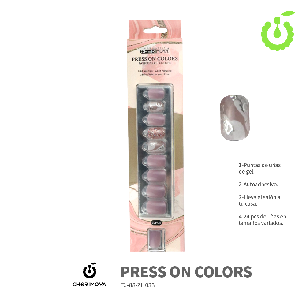 Press on nails KIT GOLD 30pcs ___Pack X12 -BH001207-6/TJ-88-ZH033