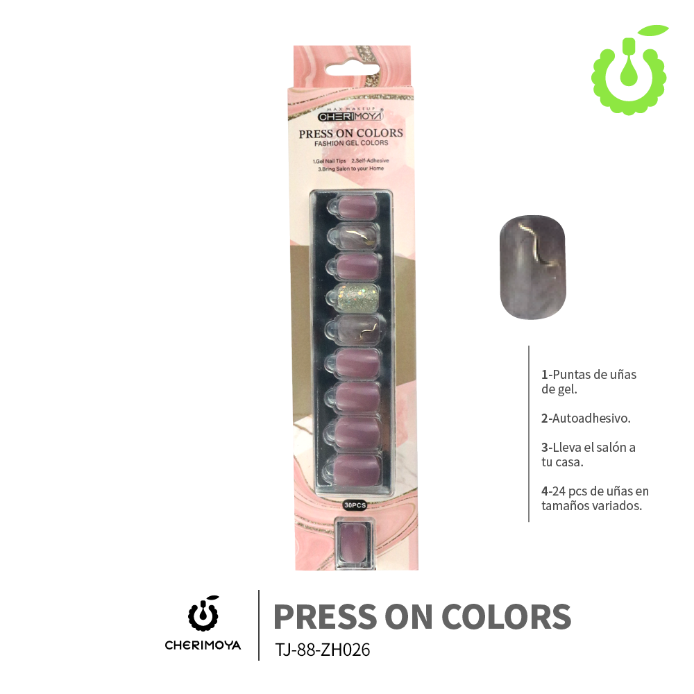 Press on nails KIT GOLD 30pcs ___Pack X12 -BH001207-6/TJ-88-ZH026