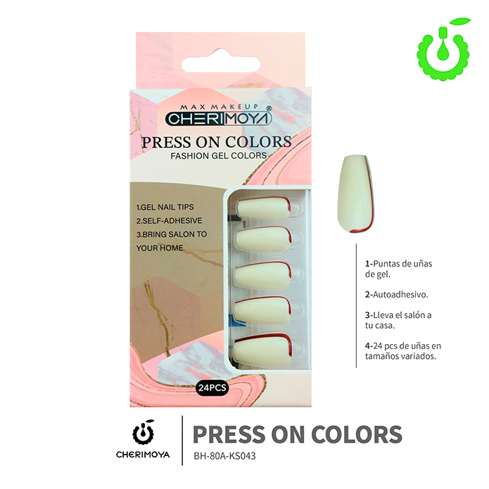 Press on nails coffin 24pcs ___Pack X12 -BH001206-3 /BH-80A-KS043
