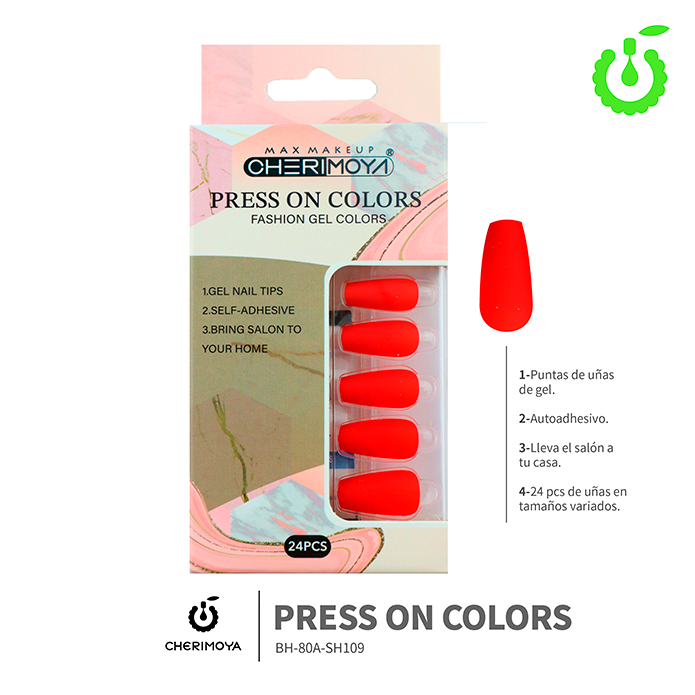 Press on nails coffin  80-YS velvet 24pcs ___Pack X12 -BH001206-1/BH-80A-SH109