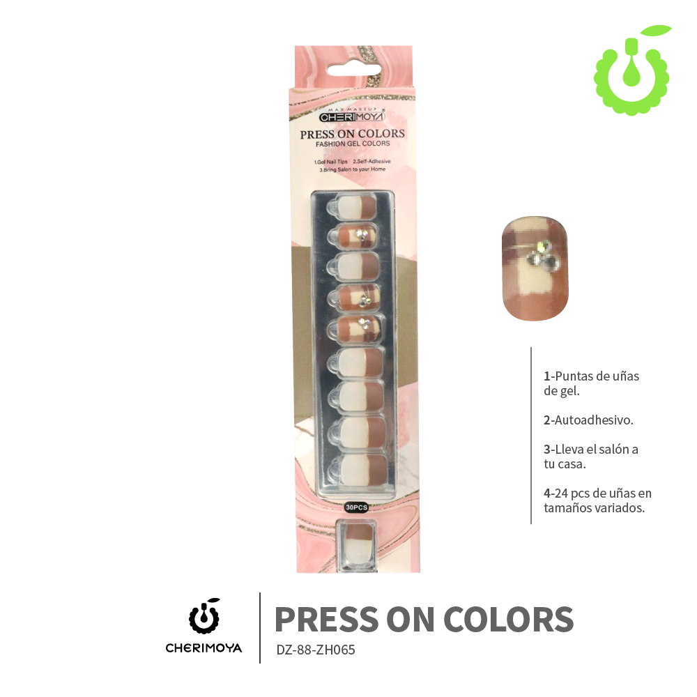 Press on nails  kit con dijes 30 pcs ___Pack X12 -BH001207-3/DZ-88-ZH065
