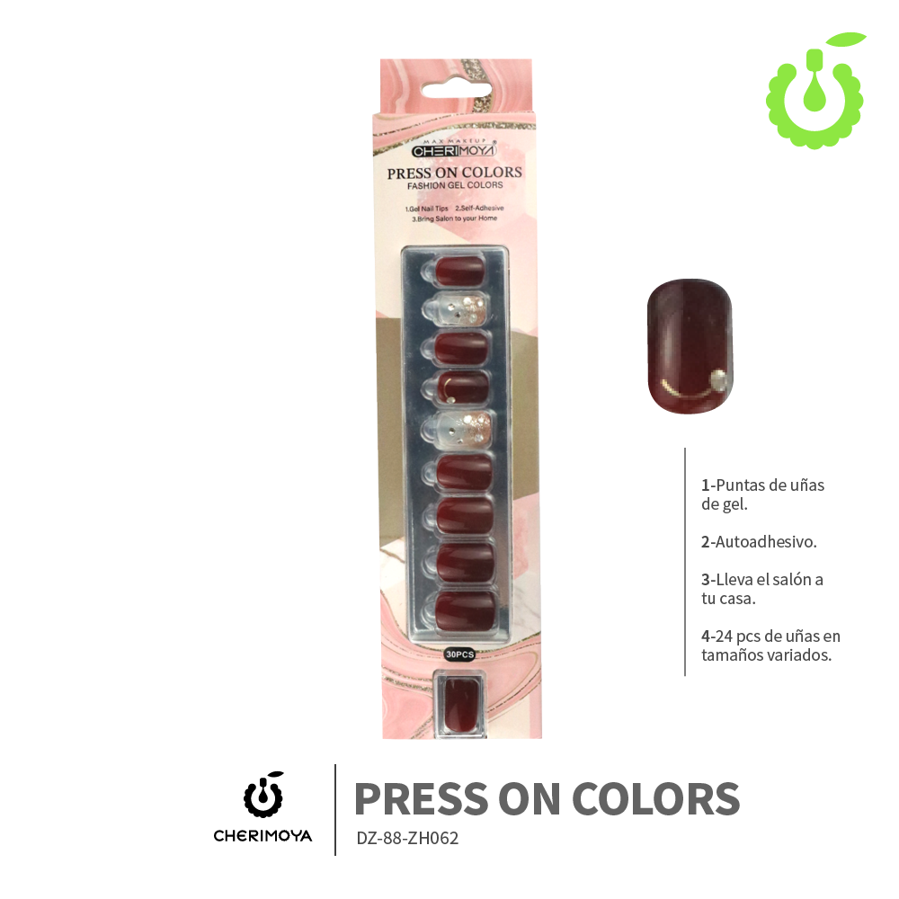 Press on nails  kit con dijes 30 pcs ___Pack X12 -BH001207-3/DZ-88-ZH062