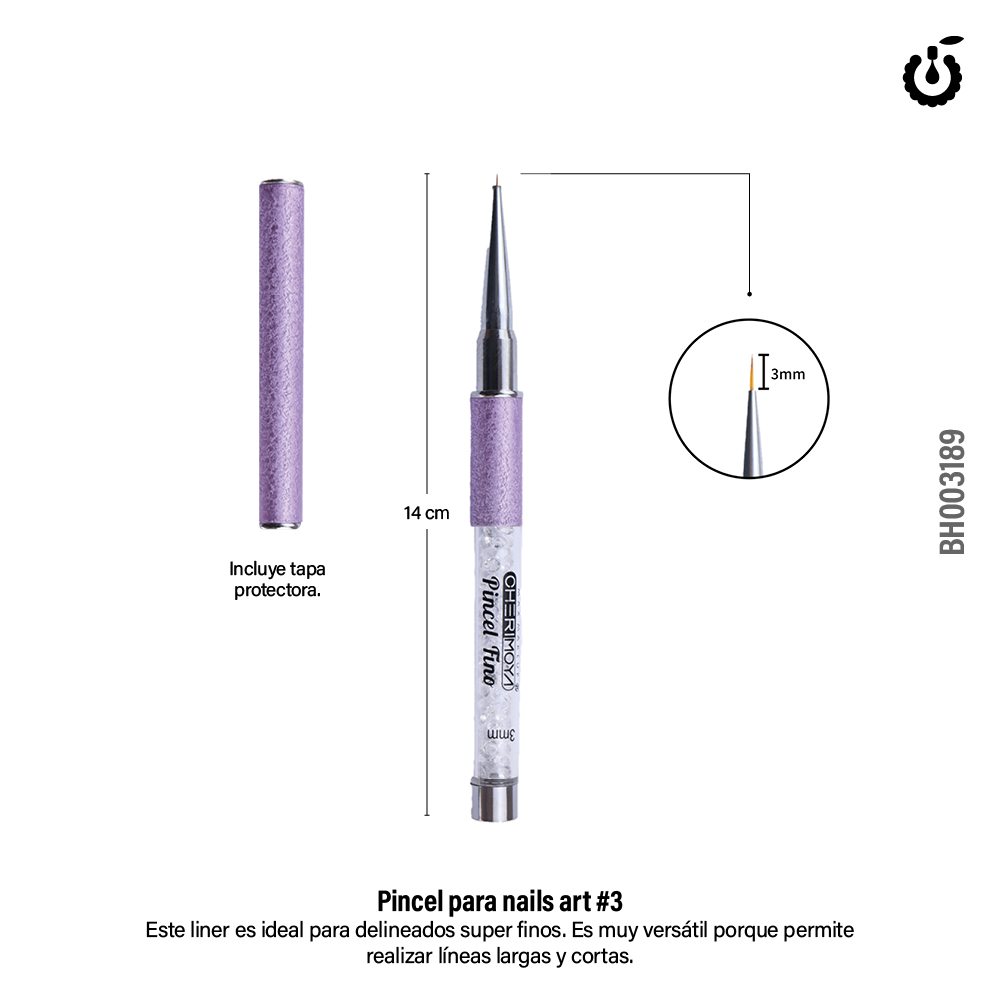 [BH003189] Pincel liner deco cherimoya 3mm (pack x 12u) -BH003189
