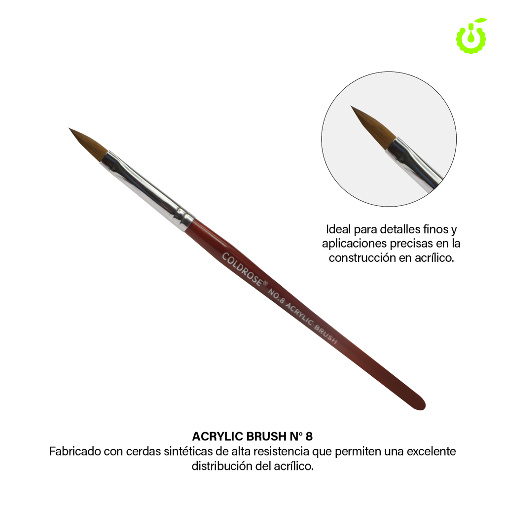 [CR000063] Pincel acrilico #8 COLDROSE (pack x12) CR000063