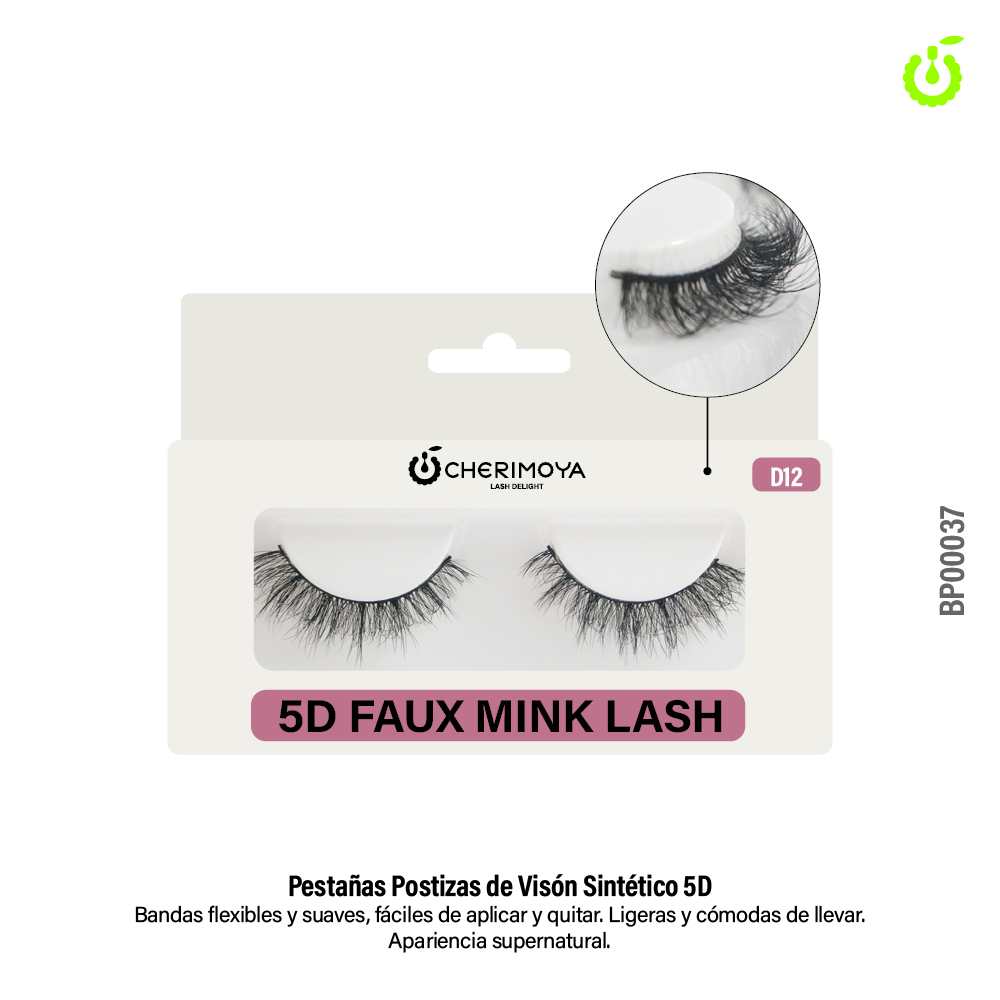 Pestaña postiza de tira D12 ___Pack X10  BP00037