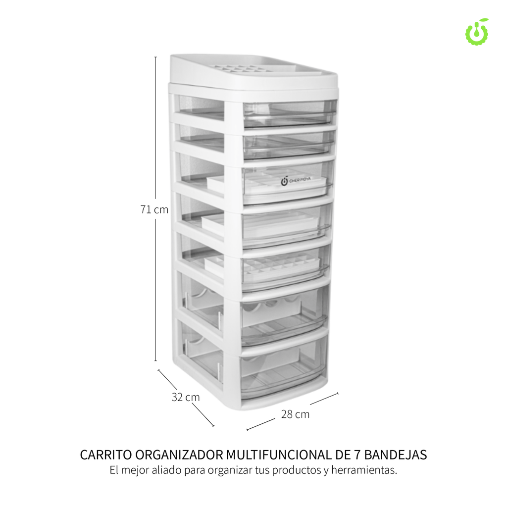 [BH018028] Organizador Auxiliar 7 Estantes con Ruedas ___Pack X1 BH018028
