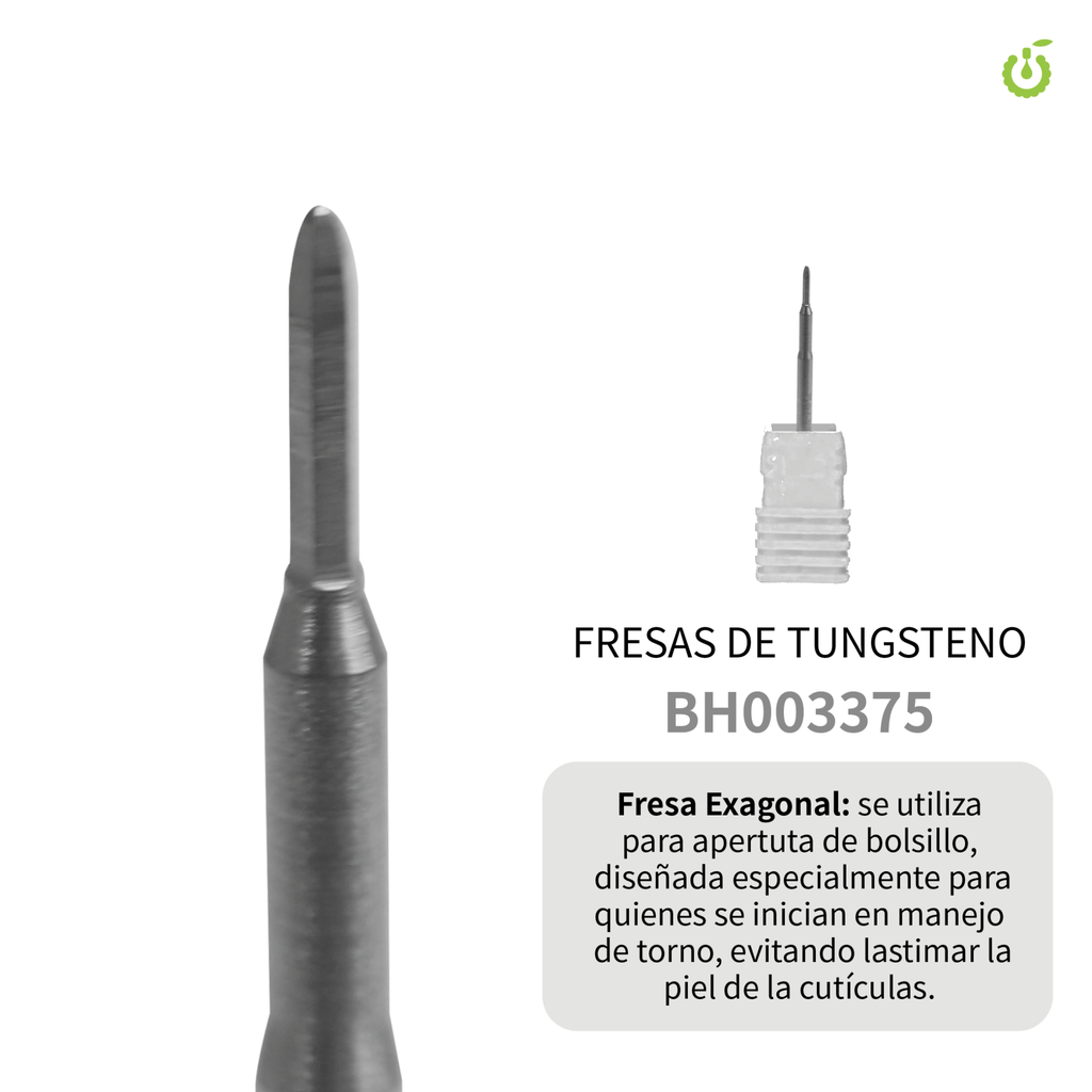 [BH003375] Fresa Tungsteno hexagonal sin abrasivo ___Pack X10 -BH003375