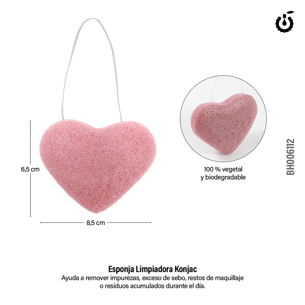 [BH006112] Esponja limpiadora konjac con forma ___Pack X12  BH006112