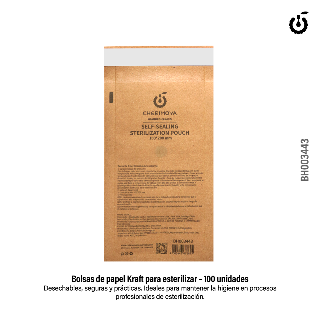 Bolsa Para Esterilizacion 100mm*200mm Cherimoya 100pcs ( bulto x 15 pack ) BH003443