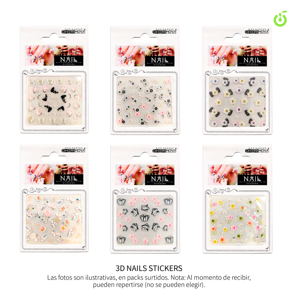 Sticker autoadhesivas surtido floresmariposas___Pack X12