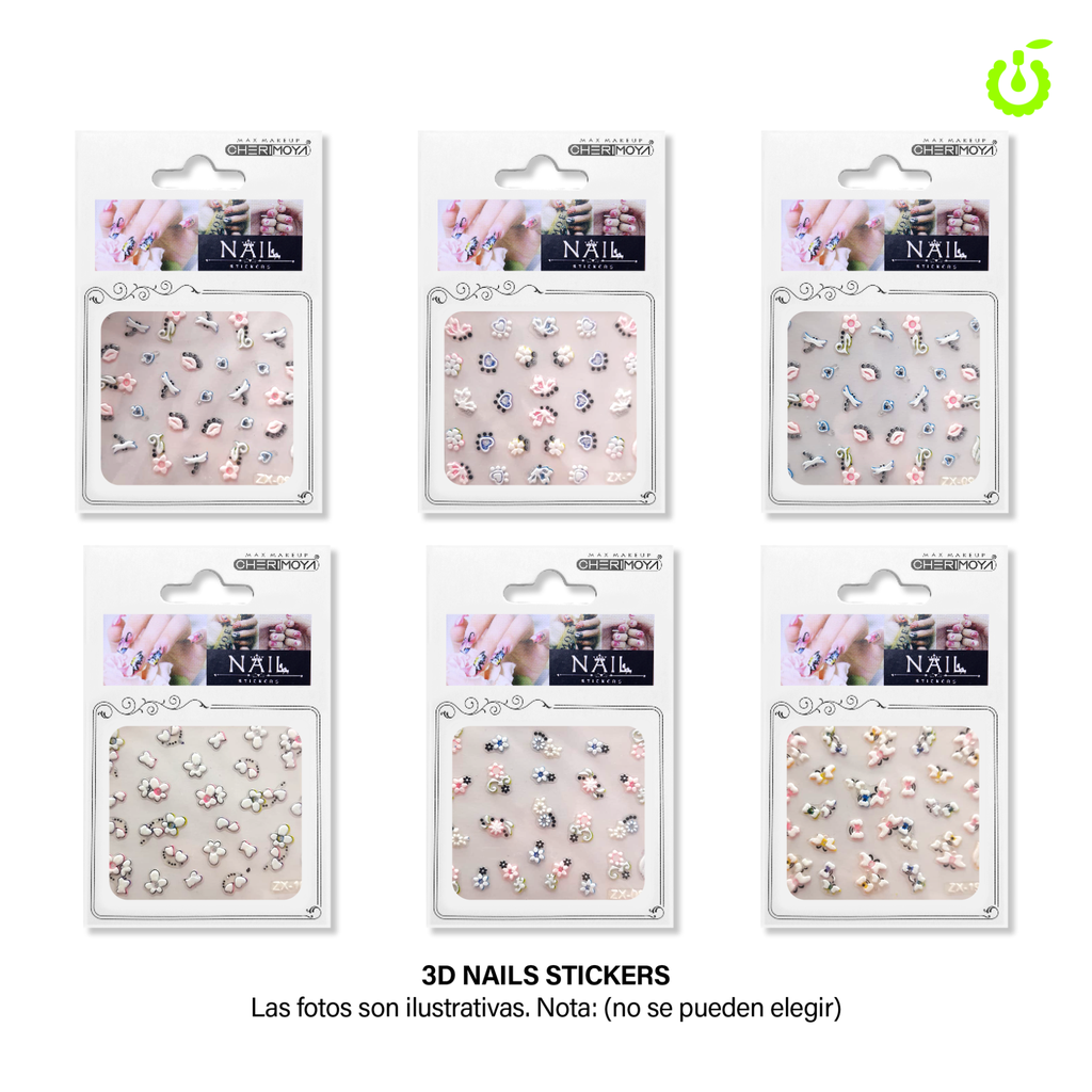 Sticker autoadhesivas surtido flores mariposa___Pack X12