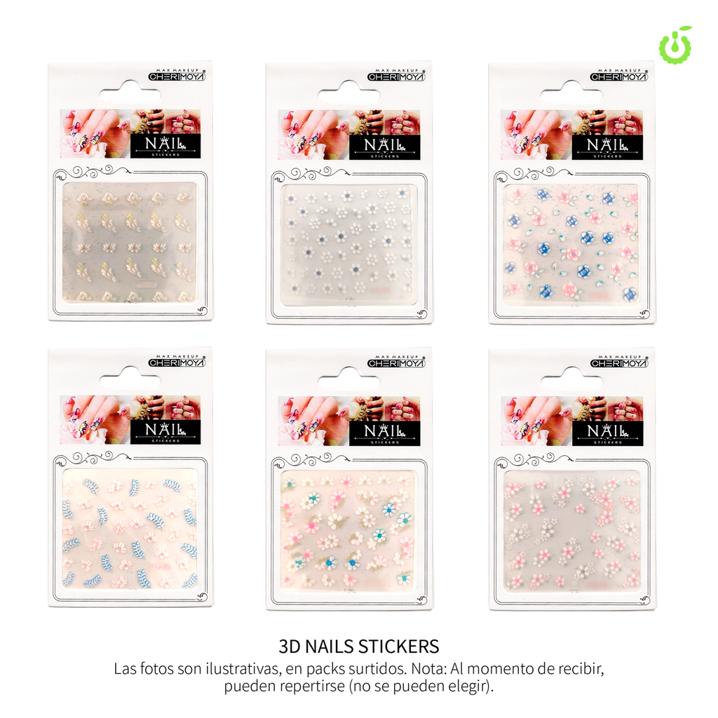 Sticker autoadhesivas surtido flores___Pack X12