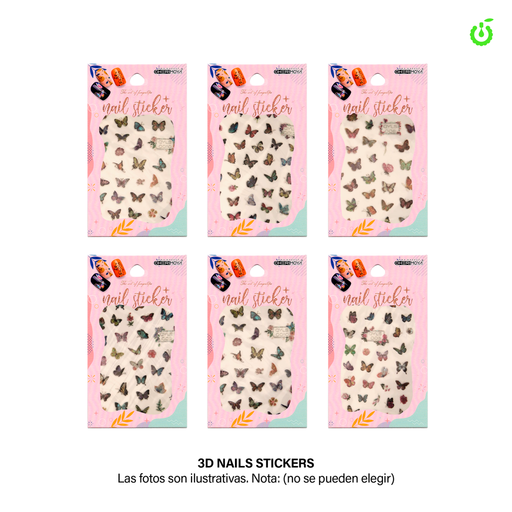 Sticker autoadhesivas grande surtido mariposas tornasolado___Pack X12