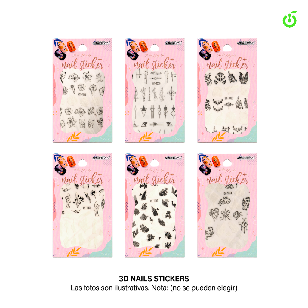 Sticker autoadhesivas grande surtido blanco negro___Pack X12