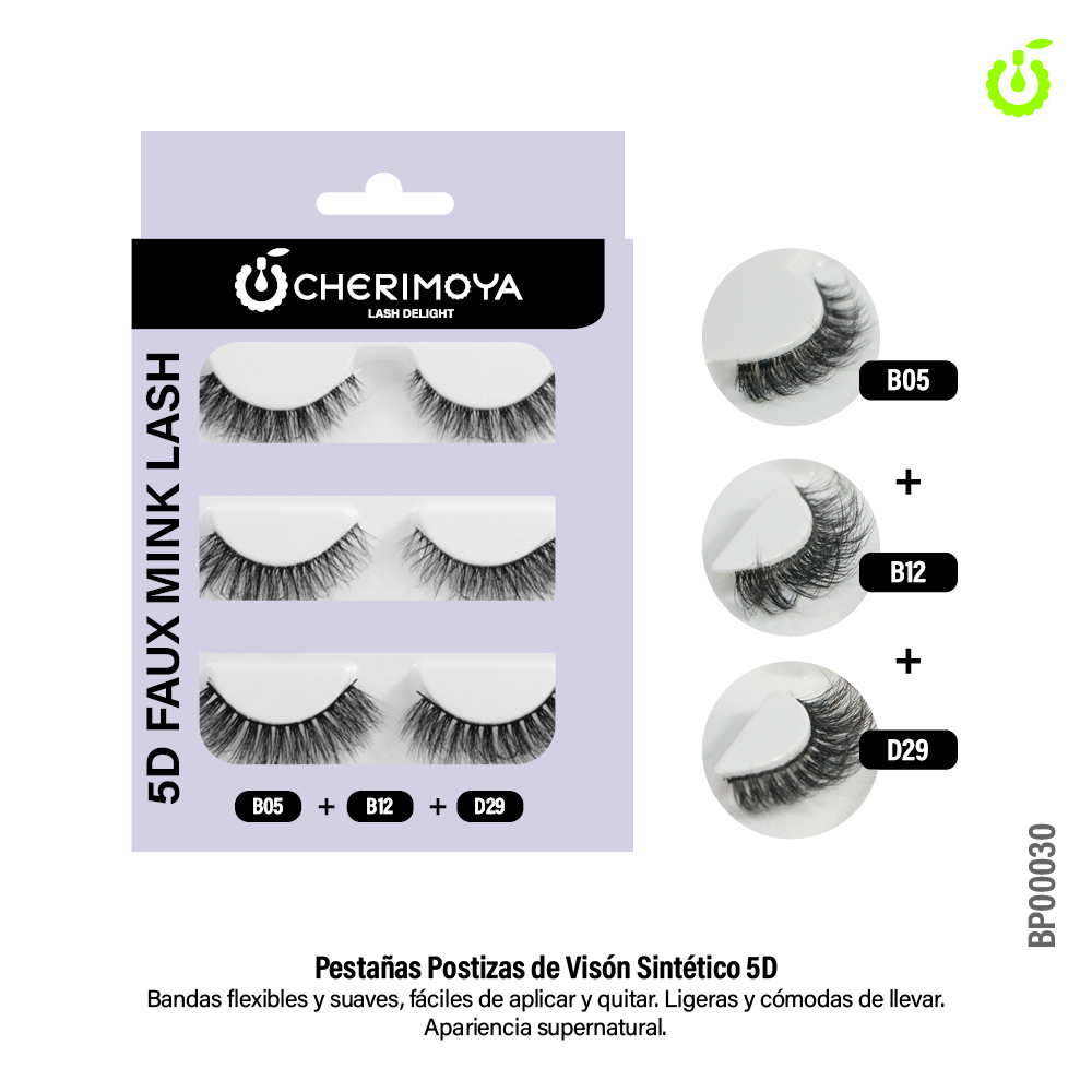 [BP00030] Set de Pestaña postiza 3pcs___Pack X10