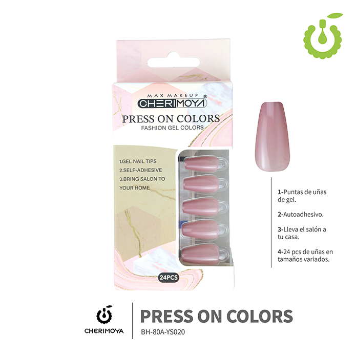 Press on nails coffin 80-YS brillo 24pcs ___Pack X12